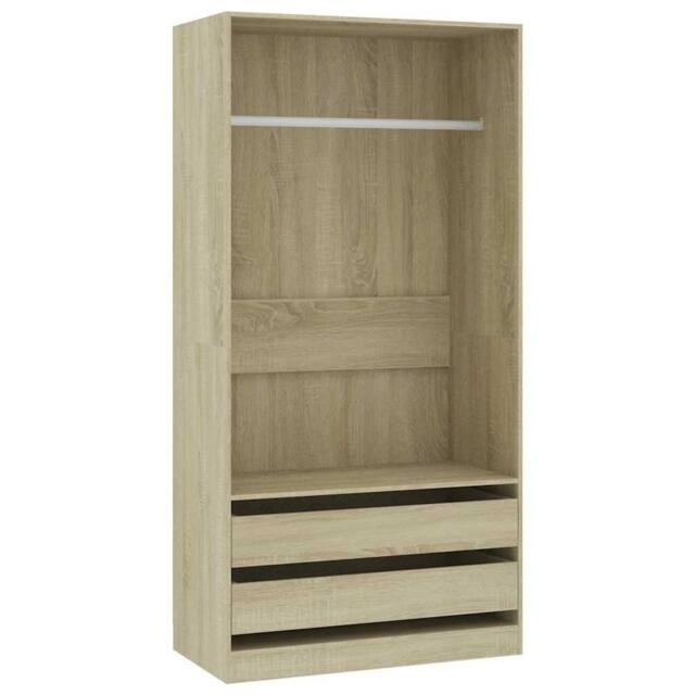 Berkfield Home Wardrobe Sonoma Oak 100x50x200 cm Engineered Wood in Light Oak - Size: 100 x 50 x 200 cm - image 1