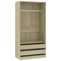 Berkfield Home Wardrobe Sonoma Oak 100x50x200 cm Engineered Wood in Light Oak - Size: 100 x 50 x 200 cm - thumbnail 1