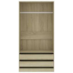 Berkfield Home Wardrobe Sonoma Oak 100x50x200 cm Engineered Wood in Light Oak - Size: 100 x 50 x 200 cm - thumbnail 3