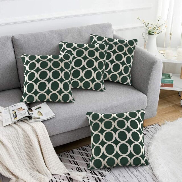 Luxury Living Luxury Chenille Cushion set of 4 in Dark Green - Size: 45 cm x 45 cm - image 1