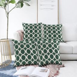 Luxury Living Luxury Chenille Cushion set of 4 in Dark Green - Size: 45 cm x 45 cm - thumbnail 5