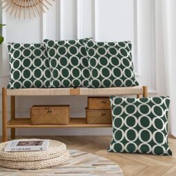 Luxury Living Luxury Chenille Cushion set of 4 in Dark Green - Size: 45 cm x 45 cm - thumbnail 4