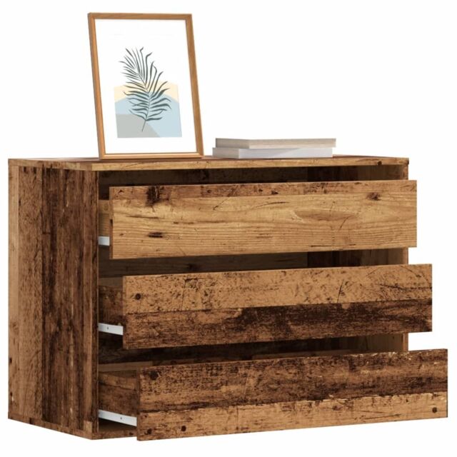Berkfield Home Corner Chest of Drawers Old Wood 80x41x58 cm Engineered Wood in Brown - Size: 80 x 41 x 58 cm - image 1