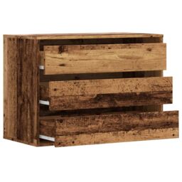 Berkfield Home Corner Chest of Drawers Old Wood 80x41x58 cm Engineered Wood in Brown - Size: 80 x 41 x 58 cm - thumbnail 5