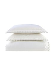 CHRISTY Scallop Edge Cotton Sateen Duvet Sets in Grey - Size: Single - thumbnail 3