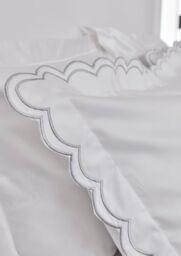 CHRISTY Scallop Edge Cotton Sateen Duvet Sets in Grey - Size: Single - thumbnail 5