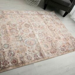 The Rug Shop UK Beige Traditional Easy to clean Machine Made Abstract Abstract Area Rug - Size: 200 cm x 290 cm - thumbnail 1