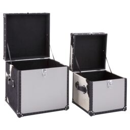 Orsina Black & White Genuine Cowhide Storage Trunk Set, Natural Leather Chest Storage Box, White Finish Chest Box - thumbnail 4