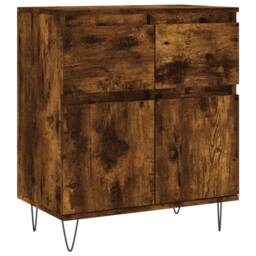 Berkfield Home Sideboard Smoked Oak 60x35x70 cm Engineered Wood in Brown - Size: 60 x 35 x 70 cm - thumbnail 3