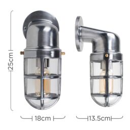 ValueLights Quay Single Silver Outdoor Wall Lantern - thumbnail 6