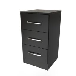 Ready Assembled 2 U Hampshire 3 Drawer Bedside Cabinet (Ready Assembled) in Black - thumbnail 3