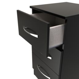 Ready Assembled 2 U Hampshire 3 Drawer Bedside Cabinet (Ready Assembled) in Black - thumbnail 5