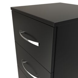 Ready Assembled 2 U Hampshire 3 Drawer Bedside Cabinet (Ready Assembled) in Black - thumbnail 4