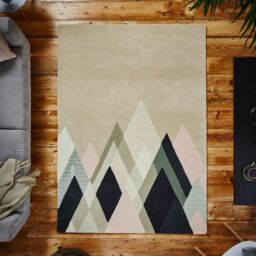 The Rug Shop UK Beige Handmade Abstract Polyester Luxurious Easy To Clean Area Rug - Size: 150 cm x 230 cm - thumbnail 2