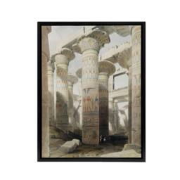"Artery8 Karnak Temple Great Hypostyle Hall Roberts Black Framed Canvas Print in Beige - Size: W12"" x H16""" - thumbnail 1