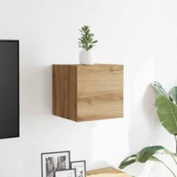 Berkfield Home Wall Mounted TV Cabinet Artisan Oak 30.5x30x30 cm in Brown - thumbnail 3