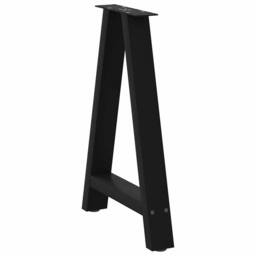 Berkfield Home Coffee Table Legs A-Shaped 2 pcs Black¬†60x(72-73) cm Steel in Black - thumbnail 4