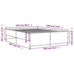 Berkfield Home Durable Bed Frame without Mattress Black 140x190 cm - thumbnail 9