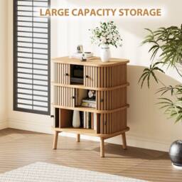 VOGREX Dresser 3 Drawer Chest Bedroom Storage Cabinet Closet in Light Oak - thumbnail 5