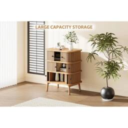 VOGREX Dresser 3 Drawer Chest Bedroom Storage Cabinet Closet in Light Oak - thumbnail 6
