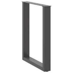 Berkfield Home Coffee Table Legs U-Shaped 2 pcs Anthracite 70x(72-73) cm Steel in Charcoal - thumbnail 4