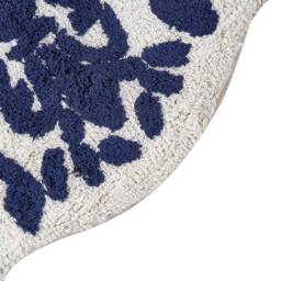 Wyld and Coco Blue Cotton Bath Mat 150 x 60 cm - Irregular Shape - Size: 1500mm x 900mm - thumbnail 4