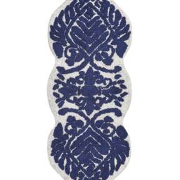 Wyld and Coco Blue Cotton Bath Mat 150 x 60 cm - Irregular Shape - Size: 1500mm x 900mm - thumbnail 2
