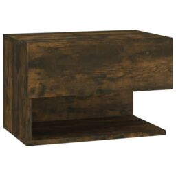 Berkfield Home Wall-mounted Bedside Cabinets 2 pcs Smoked Oak in Brown - thumbnail 5