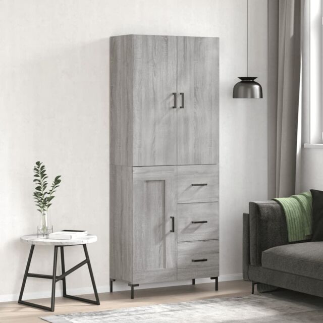 Berkfield Home Highboard Grey Sonoma 69.5x34x180 cm Engineered Wood - image 1