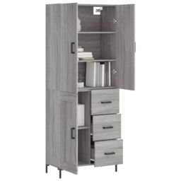 Berkfield Home Highboard Grey Sonoma 69.5x34x180 cm Engineered Wood - thumbnail 3