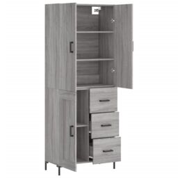 Berkfield Home Highboard Grey Sonoma 69.5x34x180 cm Engineered Wood - thumbnail 4