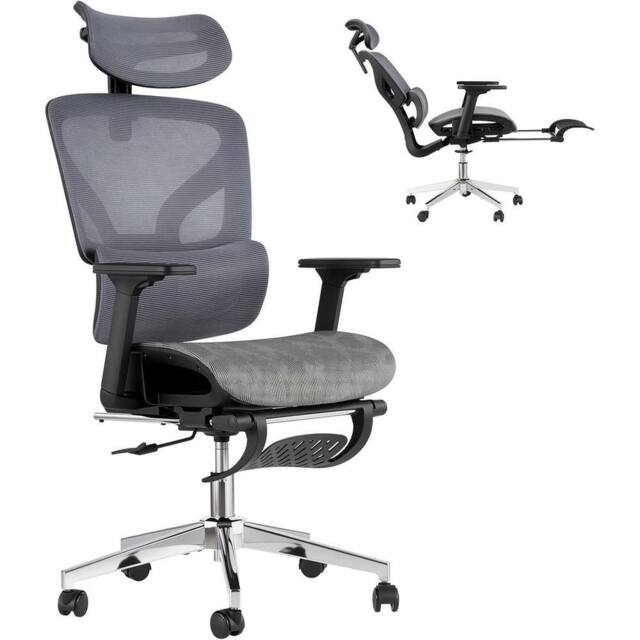 Havendro Ergonomic Mesh Office Chair Adjustable Armrest Lumbar Support in Grey - image 1