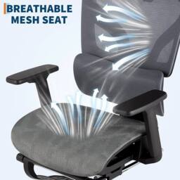 Havendro Ergonomic Mesh Office Chair Adjustable Armrest Lumbar Support in Grey - thumbnail 5