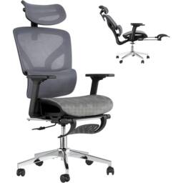 Havendro Ergonomic Mesh Office Chair Adjustable Armrest Lumbar Support in Grey