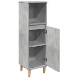 Berkfield Home Durable Bathroom Cabinet Concrete Grey 30x30x100 cm Engineered Wood - Size: 30 x 30 x 100 cm - thumbnail 5
