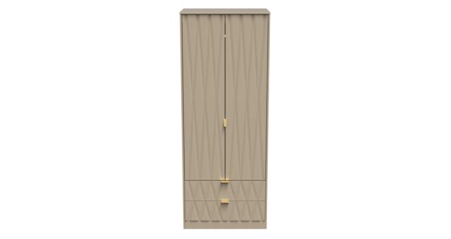 Ready Assembled 2 U Dallas 2 Door 2 Drawer Wardrobe (Ready Assembled) in Light Brown - image 1