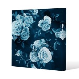 Benjamin Tate Design Winter Blue Roses (Canvas Print) / 114 x 114 x 4cm in Natural - Size: 114 x 114 x 4 cm - thumbnail 1