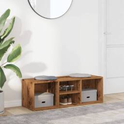 Berkfield Home Shoe Storage Bench Old Wood 105x35x35 cm Engineered Wood in Brown - Size: 105 x 35 x 35 cm