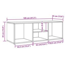 Berkfield Home Shoe Storage Bench Old Wood 105x35x35 cm Engineered Wood in Brown - Size: 105 x 35 x 35 cm - thumbnail 9