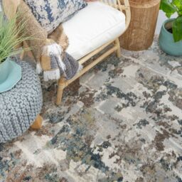 Kukoon Blue Grey Abstract Modern Soft Area Rug in Stone - Size: 60 cm x 110 cm - thumbnail 3