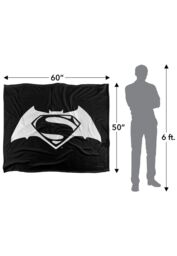 Warner Brothers Batman V Superman Logo Officially Licensed Silky Touch Super Soft Throw Blanket 152 x 127 cm in White - thumbnail 5