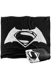 Warner Brothers Batman V Superman Logo Officially Licensed Silky Touch Super Soft Throw Blanket 152 x 127 cm in White - thumbnail 2