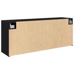 Berkfield Home Decorative Bathroom Wall Cabinet Black 100x25x40 cm Engineered Wood - Size: 100 x 25 x 40 cm - thumbnail 8