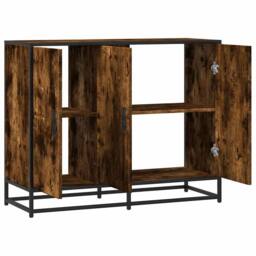 Berkfield Home Sideboard Smoked Oak 94x35x76 cm Engineered Wood in Brown - Size: 94 x 35 x 76 cm - thumbnail 7