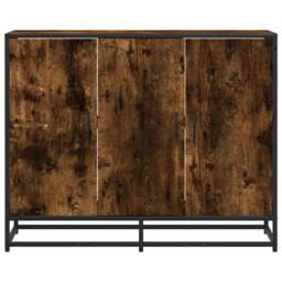 Berkfield Home Sideboard Smoked Oak 94x35x76 cm Engineered Wood in Brown - Size: 94 x 35 x 76 cm - thumbnail 4