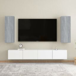 Berkfield Home TV Cabinets 2 pcs Grey Sonoma 30.5x30x90 cm Engineered Wood - thumbnail 1