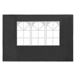 Berkfield Home Party Tent Sidewall 2 pcs with Window PE Anthracite in Black - thumbnail 2