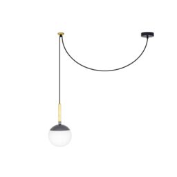 Netlighting Mine 1 Light Globe Ceiling Pendant Wood Dark Grey E27