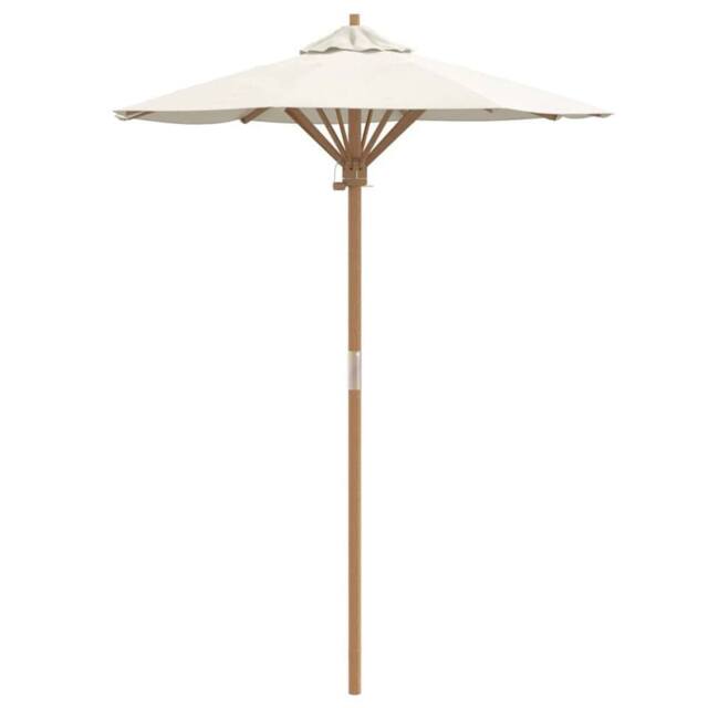 Berkfield Home Garden Parasol Cream White 150x210 cm Bamboo - image 1