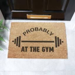 Artsy Mats Probably At The Gym Doormat (60 x 40cm) in Brown - Size: 40 cm x 60 cm - thumbnail 1